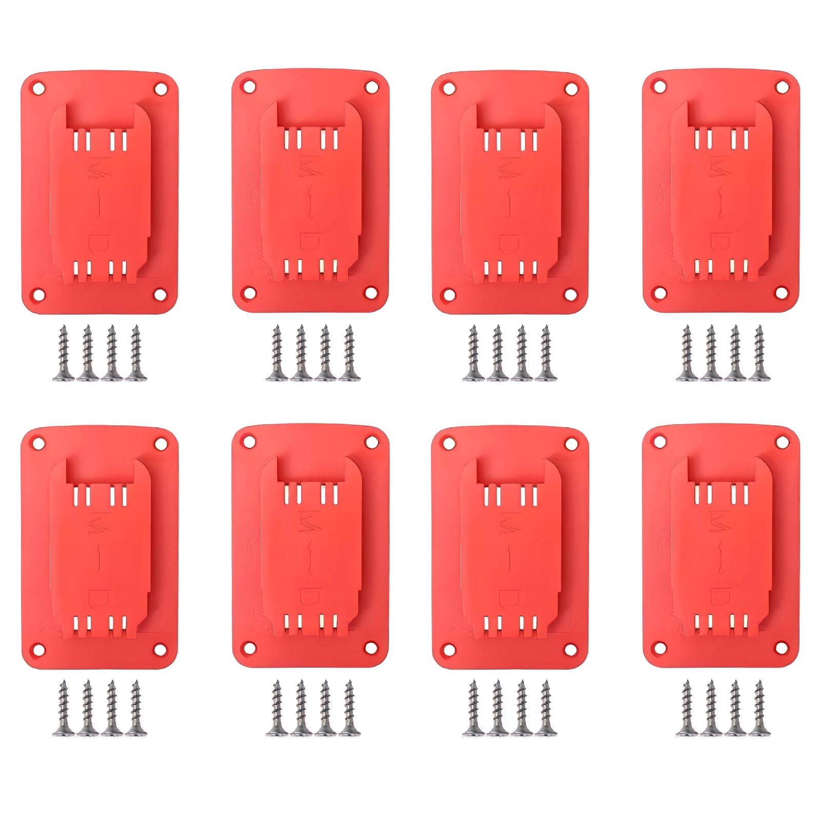 8 Pcs Universal Tool Holders Wall Mount Compatible with M18 18V tools,Also Compatible with Dewalt 12V and 20V Tools(with screws)