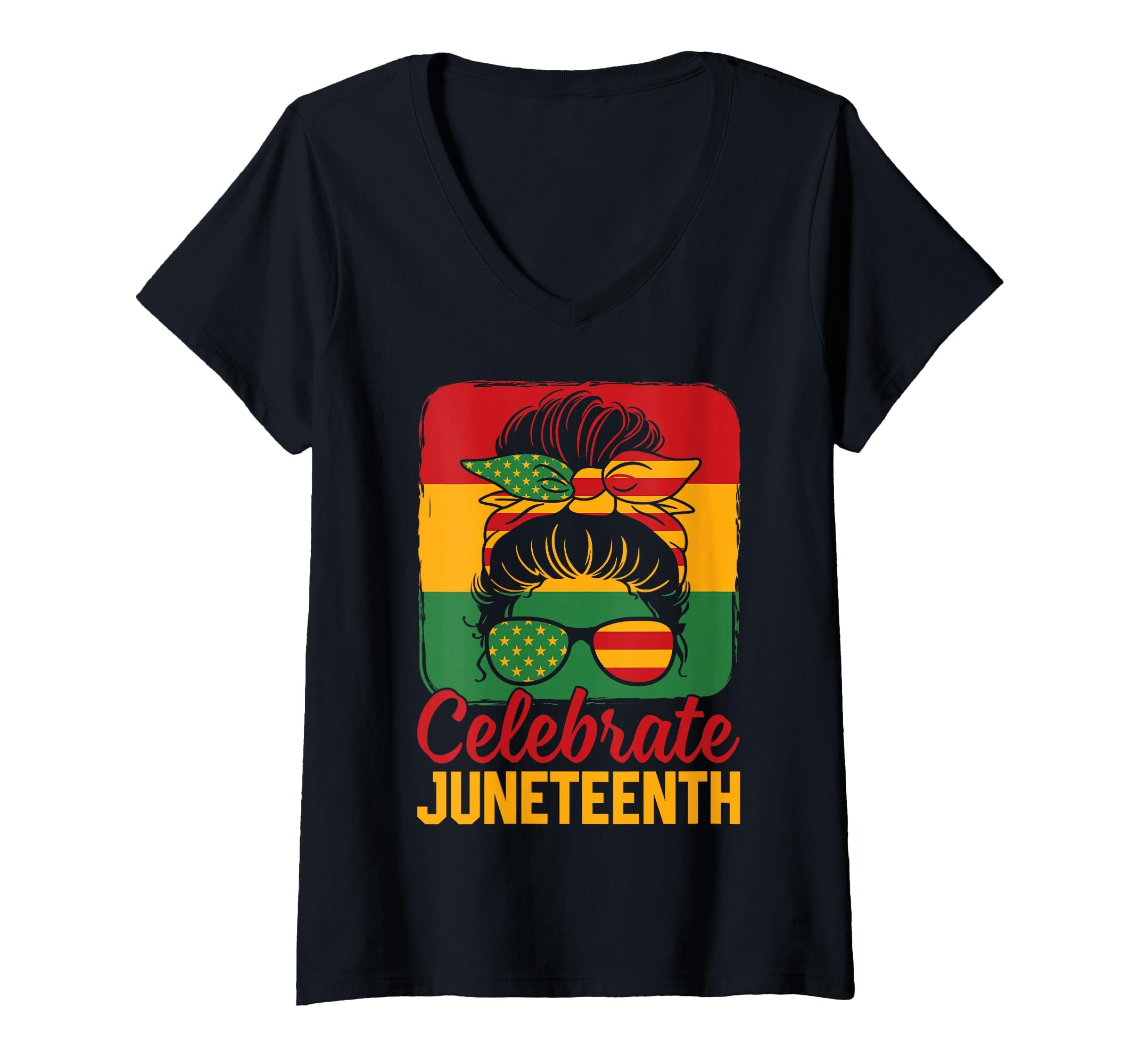 Women's Celebrate Juneteenth V-Neck T-Shirt