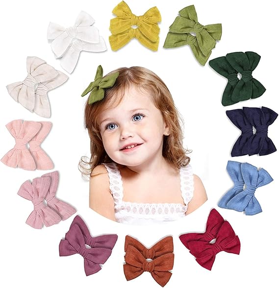 Amazon Com Makone 24pcs Baby Hair Clips Hair Bows Clip Toddler Bows Baby Girl Hair Bows For Girls Clips Accessories For Little Girls Infants Small Hair Bows Baby