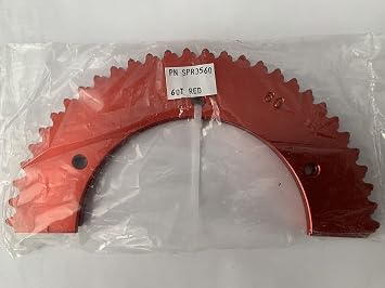 Go Kart Racing Sprocket - Aluminum 2-piece - For Use with #35 Chain 60, Red