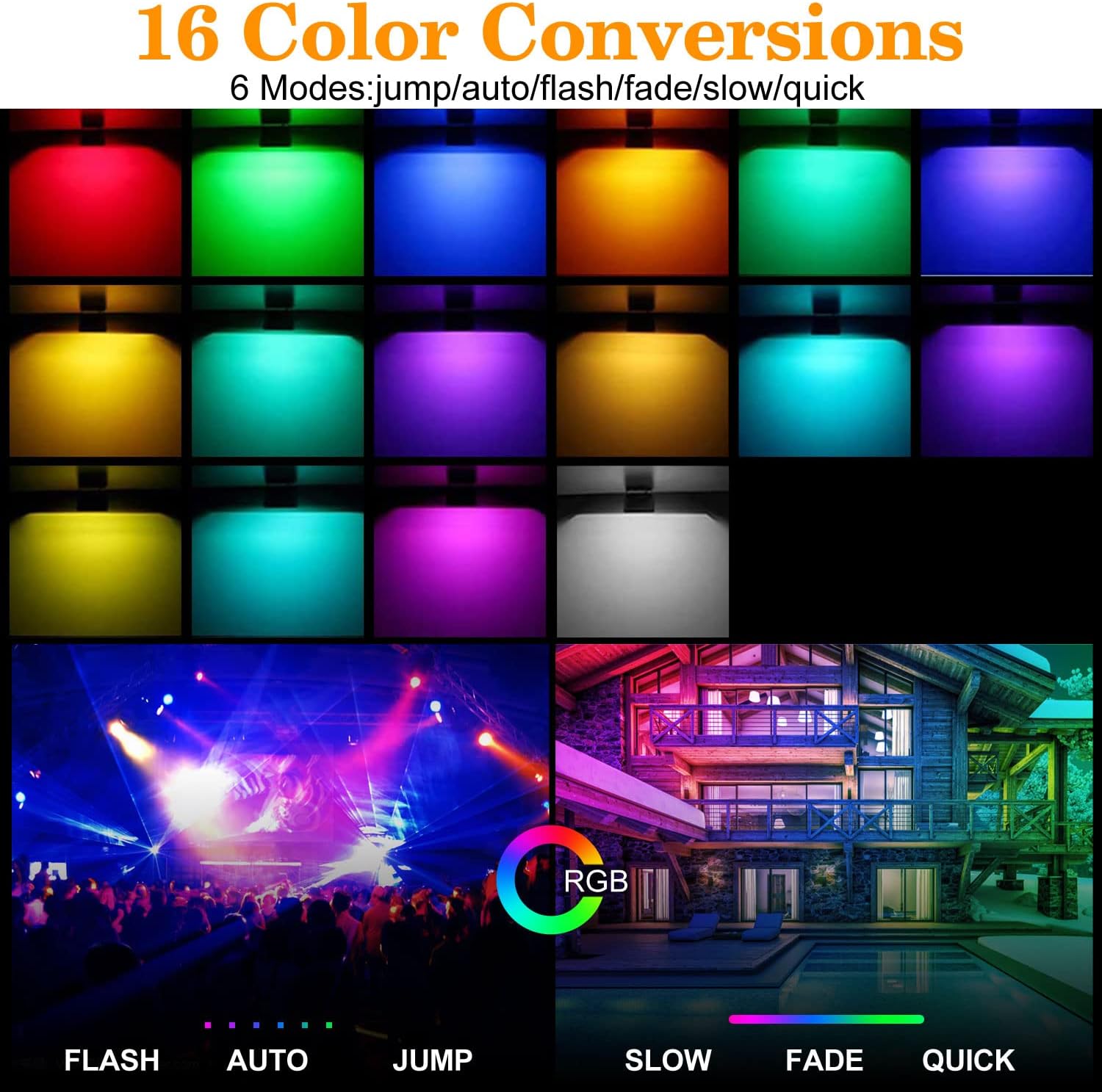 Super Cheap 🛒 Remon 100W RGB LED Flood Lights, Color Changing Floodlight with Remote Control, 16 Colors 4 Modes Dimmable Wall Washer Light IP66 Waterproof, Indoor Outdoor Decorative Garden for Christmas Garden