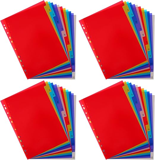 Plastic Binder Dividers,12Tab Binder Dividers,Write