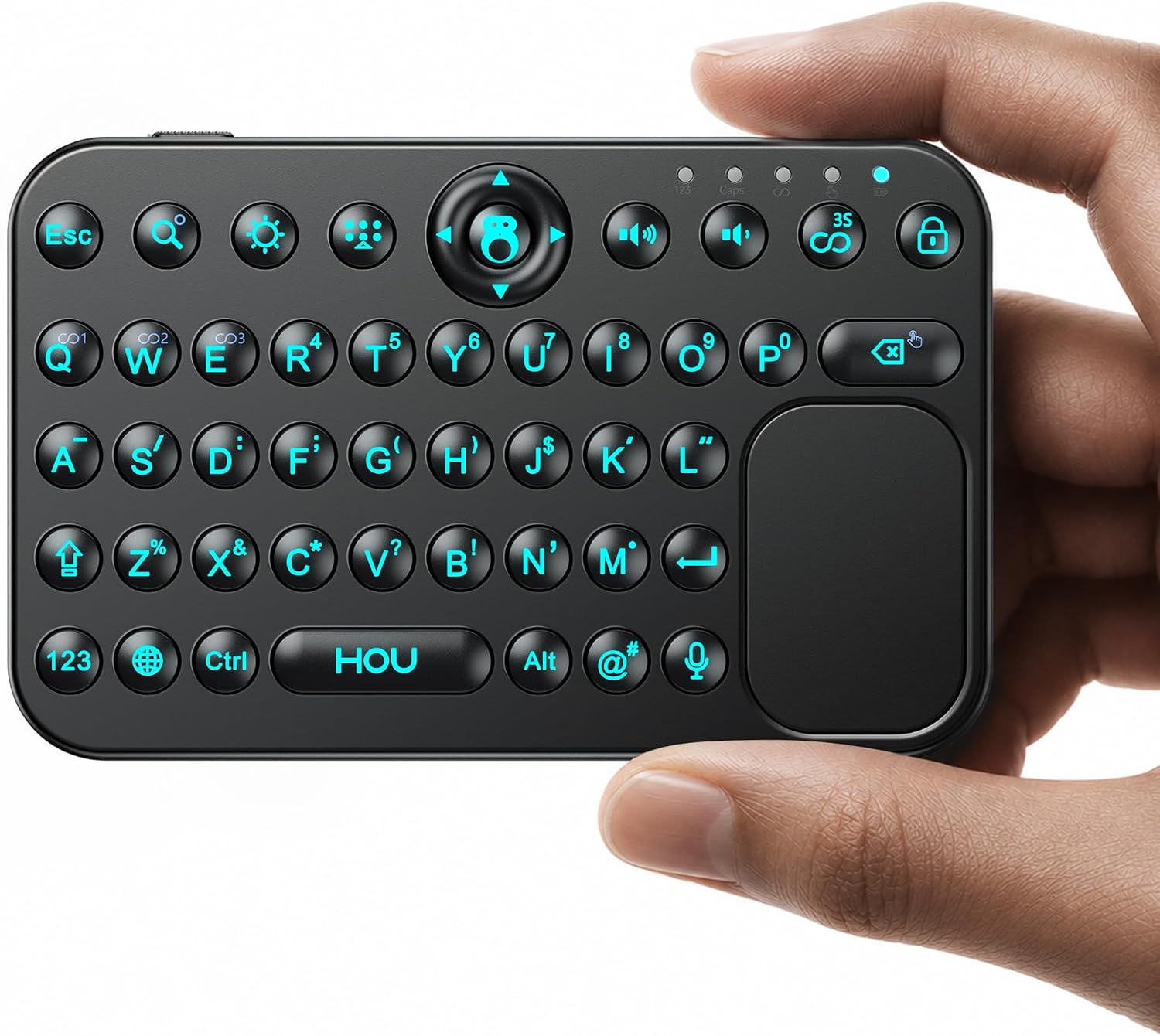 HOU Mini Bluetooth Keyboard, Magnetic Portable ,Touchpad& 7-Color Backlight
