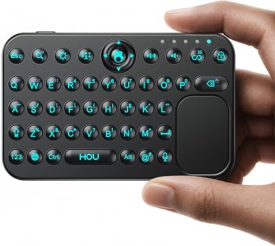 HOU Mini Bluetooth Keyboard, Magnetic Portable ,Touchpad& 7-Color Backlight