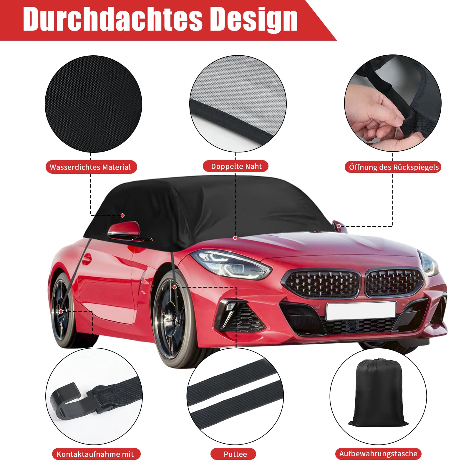 Pokrowiec na samochód, zamiennik do BMW Z3/Z4, wodoszczelny, półgarażowy 420D Oxford z paskiem, półpokrycie, plandeka samochodowa, na każdą pogodę, wiatroszczelna, odporna na promieniowanie UV, deszcz