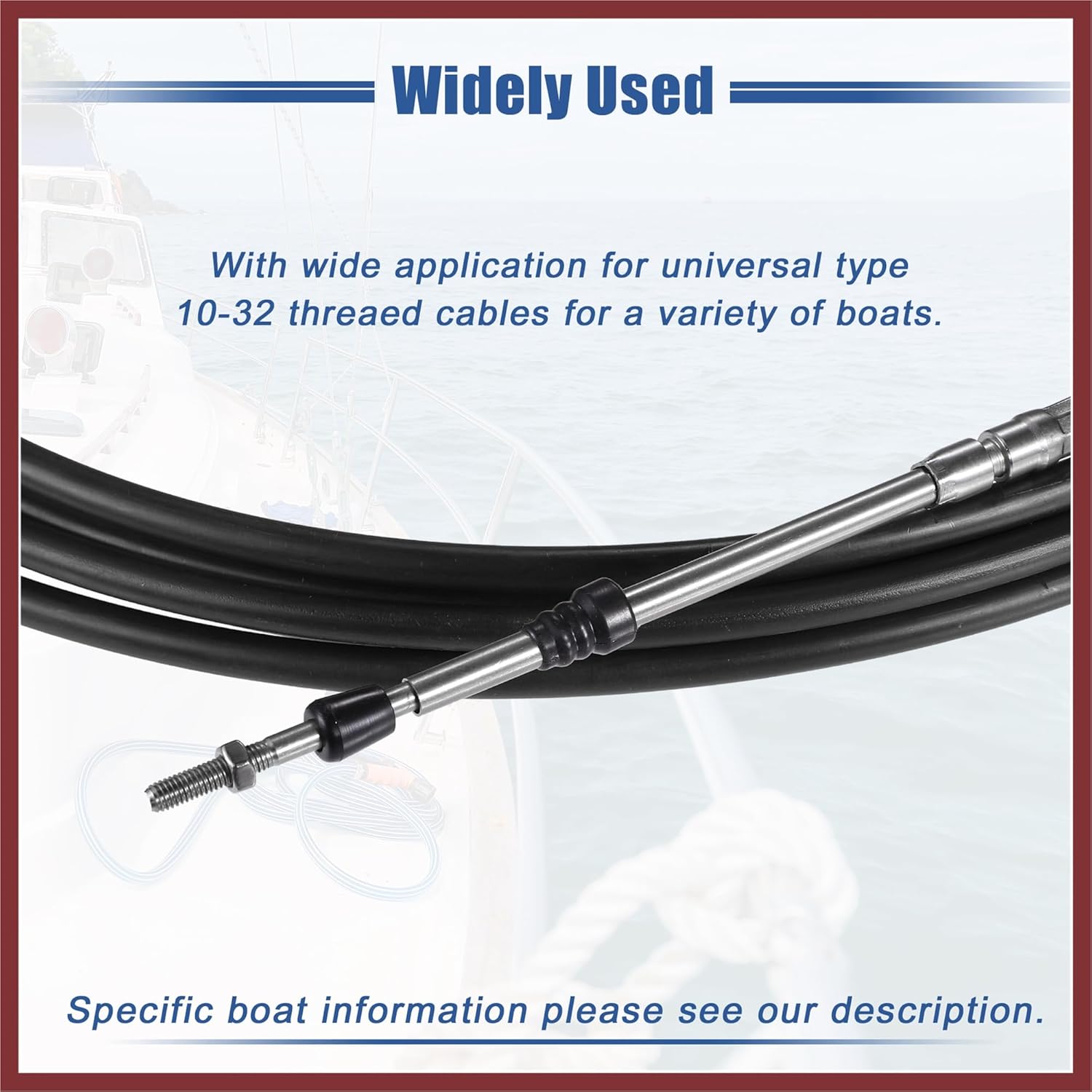 2pcs 20ft 236 Inch Marine Type 3300/33C Throttle Shift Remote Control Box Cable W/Clevis for Yamaha Outboard Engine Boat Motor Steering System Black Replace Parts
