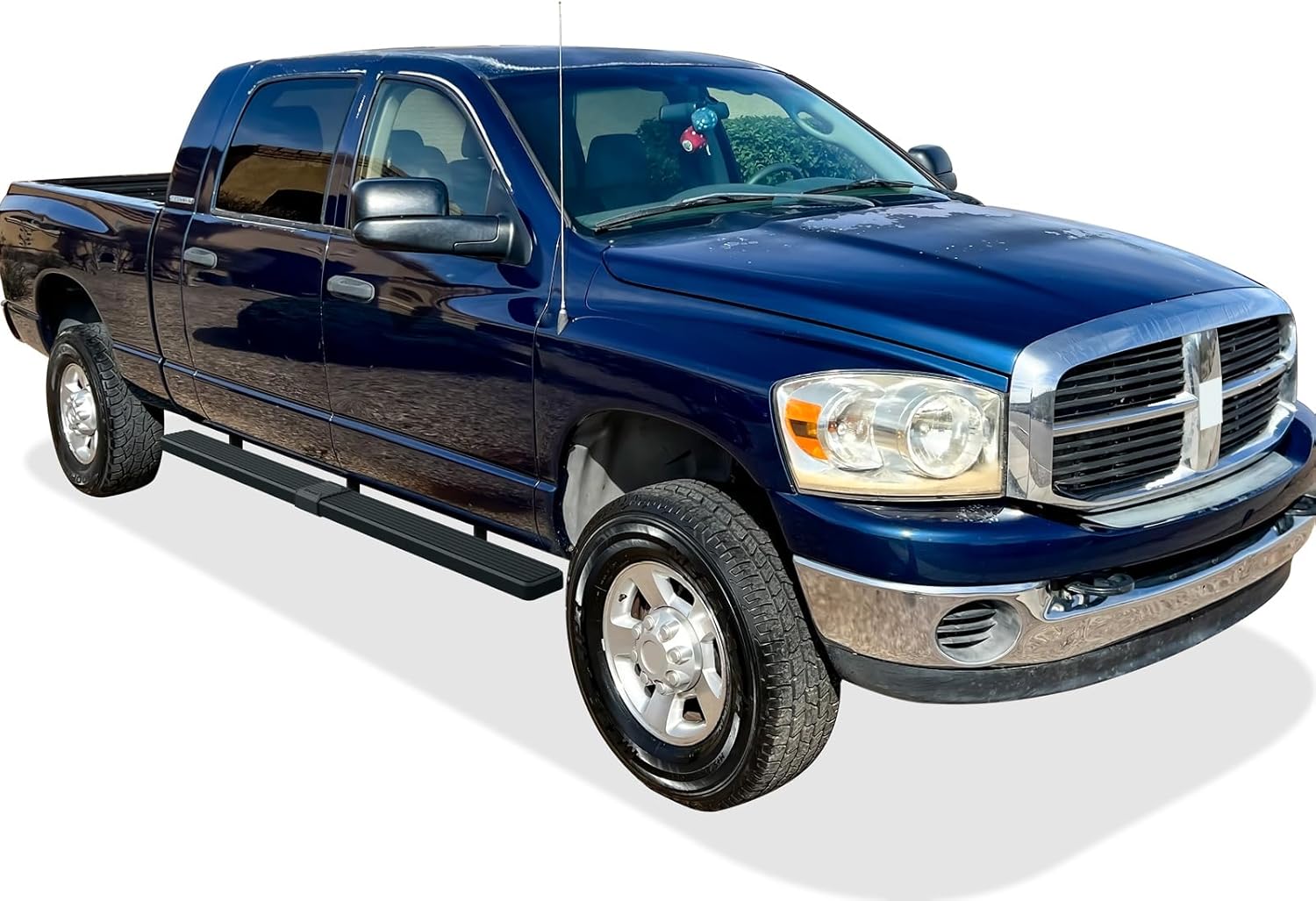 APS (Black 5 inches) Stainless Steel Running Boards Nerf Bars Side Steps Compatible with Dodge Ram 1500 2006-2008 Mega Cab & Ram 2500 3500 2006-2009(91in D2D Short Version)