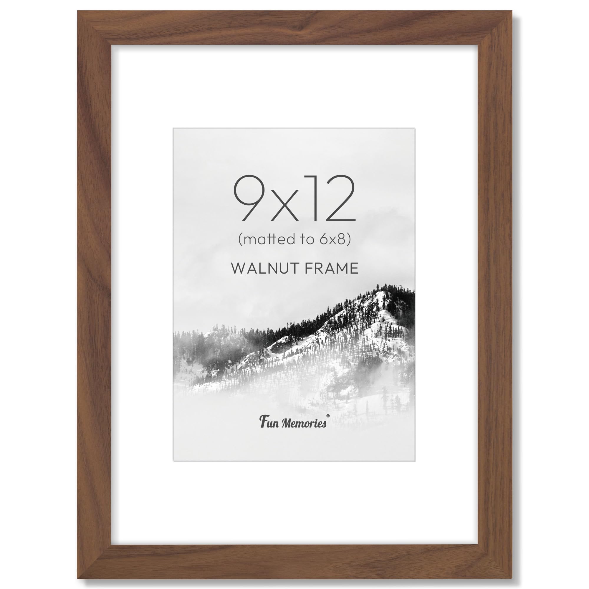 Cadre photo 22,9 x 30,5 cm en noyer au design elegant pour vos souvenirs