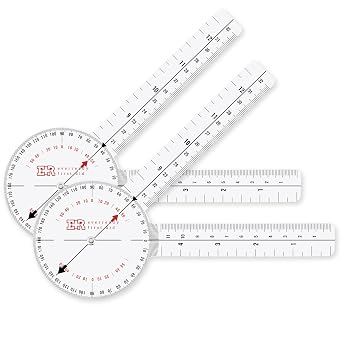 Ever Ready First Aid Plastic 8 Goniometer 360 Degree ISOM 2 Pack