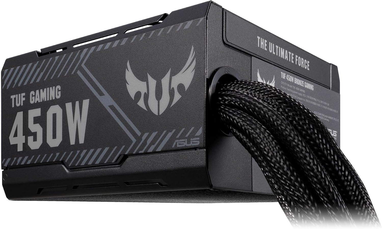 ASUS TUF-GAMING-450B – Fuente de alimentación 450W Bronze (80 Plus Bronze, Grado Militar, Doble rodamiento de Bolas, Revestimiento PCB, Axial-Tech, tecnología 0db, Cables apantallados) Negro 6