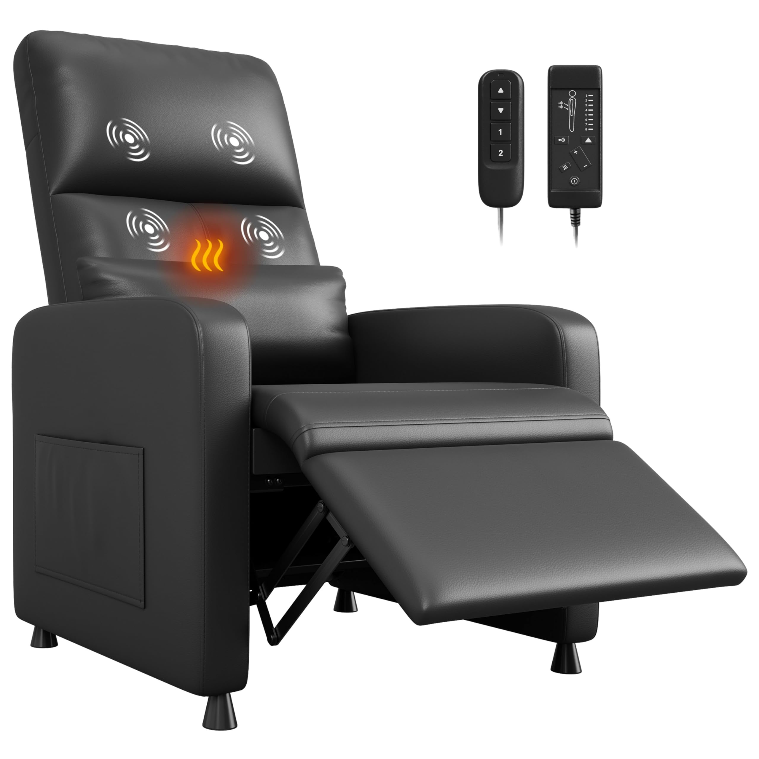 Photo 1 of ****REFERENCE PICTURE NOT SAME ITEM**** Power Recliner Chair with Massage and Heat, Adjustable Electric Recliner Ergonomic Overstuffed PU Leather Single Sofa, 2 Side Pockets and USB Port, Home Theater Seating for Living Room