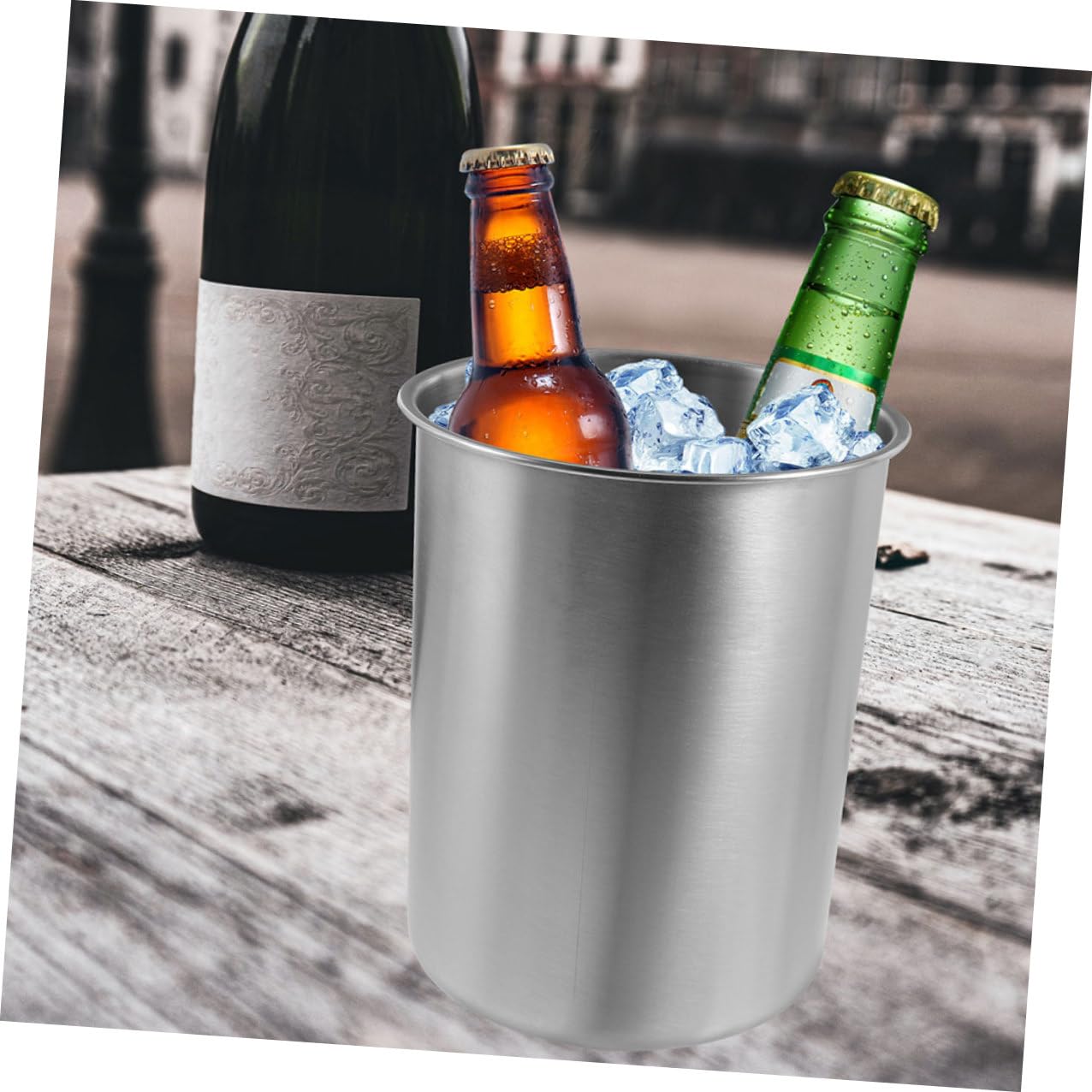 Secchiello per Ghiaccio in Acciaio Resistente per Bar e Hotel Contenitore per Cubetti di Ghiaccio Grande Apertura Secchiello per Birra e Vino per Feste e Cocktail