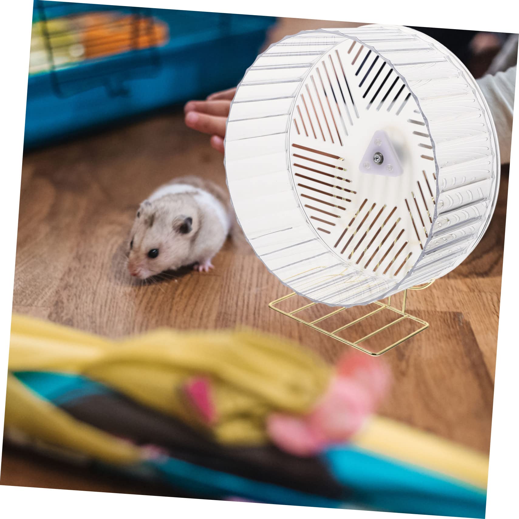 Rueda de Hámster Soporte, Juguete de Ejercicio para Jaula | Base Estable, Plástico y Aleación, Diseño Adorable, para Hámster y Pequeño Animal