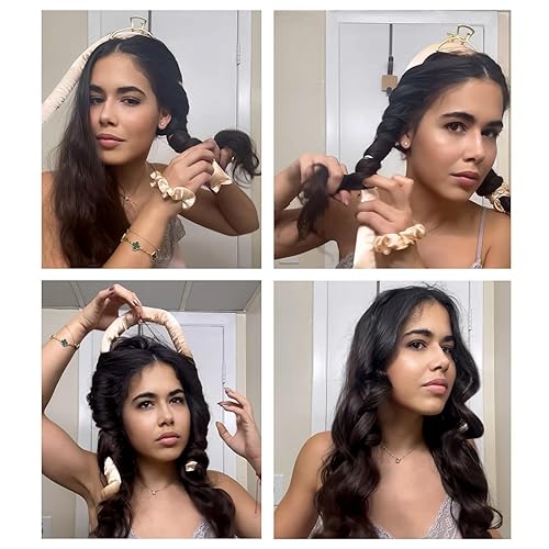 Miniatura 4 de Diadema de rizador de pelo sin calor, diadema de seda con caja de regalo, el mejor regalo para mujeres, pinzas para el cabello, bolsa de