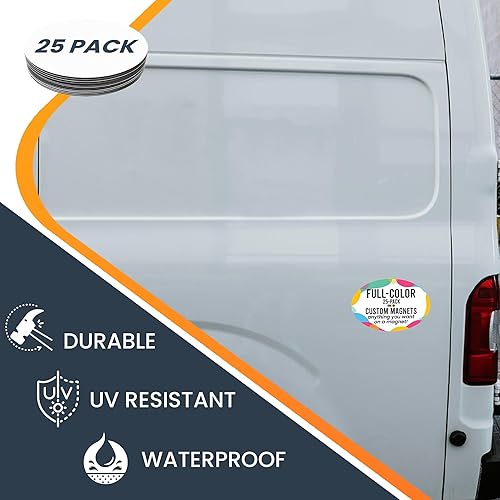 Miniatura 121 de Magnet Me Up Imán redondo personalizable de 30 mil, 6 pulgadas, imán de coche resistente a la intemperie para empresas, equipos deportivos