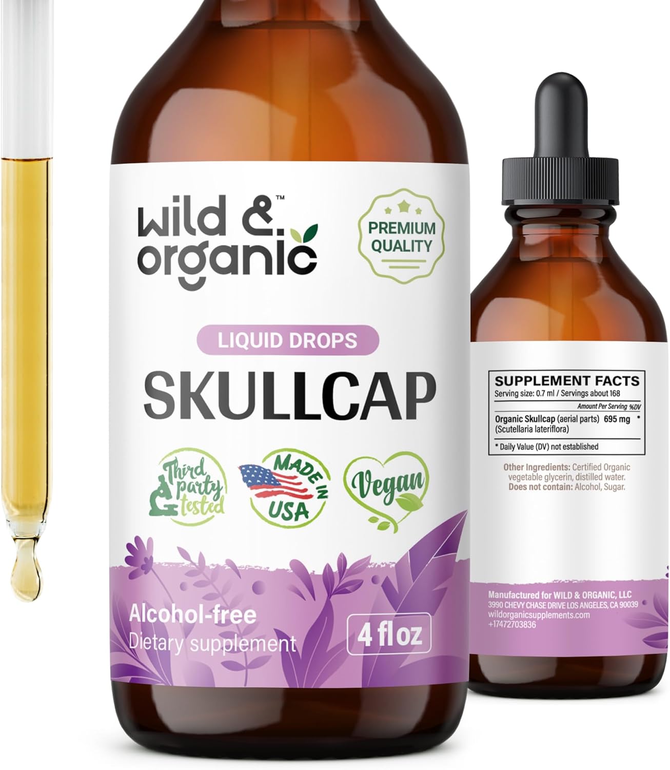 Skullcap Herb Tincture Organic Skullcap Supplement