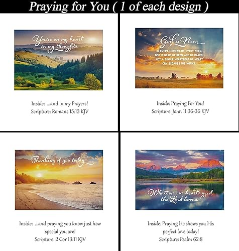 Miniatura 4 de Tarjetas de oración por ti, sin diseños repetidos, 32 tarjetas y diseños, surtido de tarjetas de felicitación cristianasreligiosas, escritura en