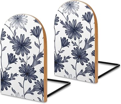 Amazon ブックスタンド ブックエンド 木製本立て フラワー 花柄 2点セット Bookends 滑り止め L字型 雑誌 新聞 書類入り 便利 文房具 図書館 キッチン オフィス デスク上置棚 整理整頓 卓上収納 かわいい 多機能 ブックエンド 本立て 文房具 オフィス用品