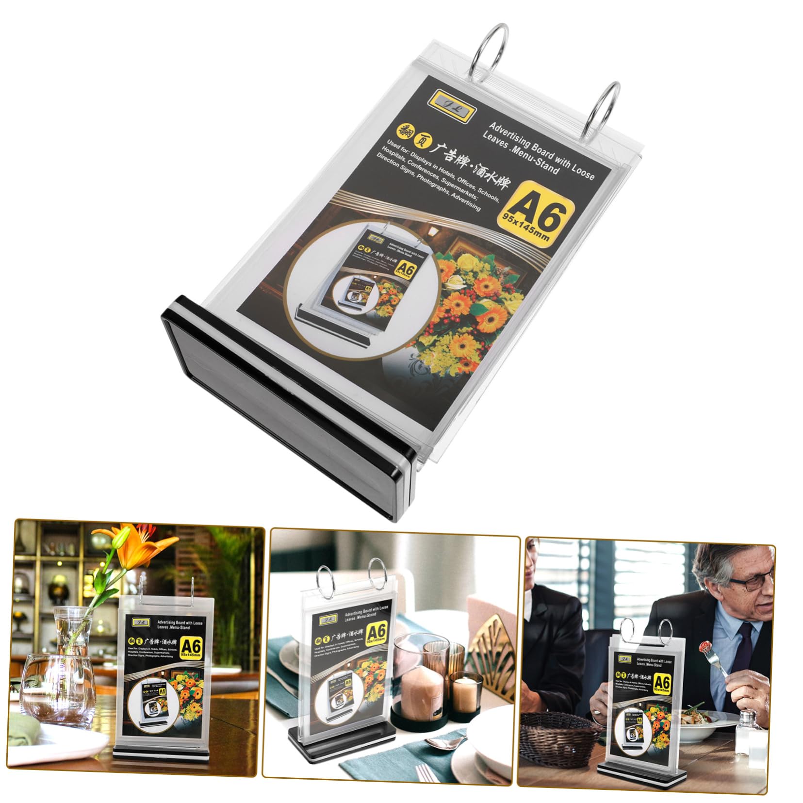 12piezas Soporte De Menú Con Base Estable Para Exhibición De Mesas Holder De Menú Ligero Para Restaurantes Oficinas y Eventos