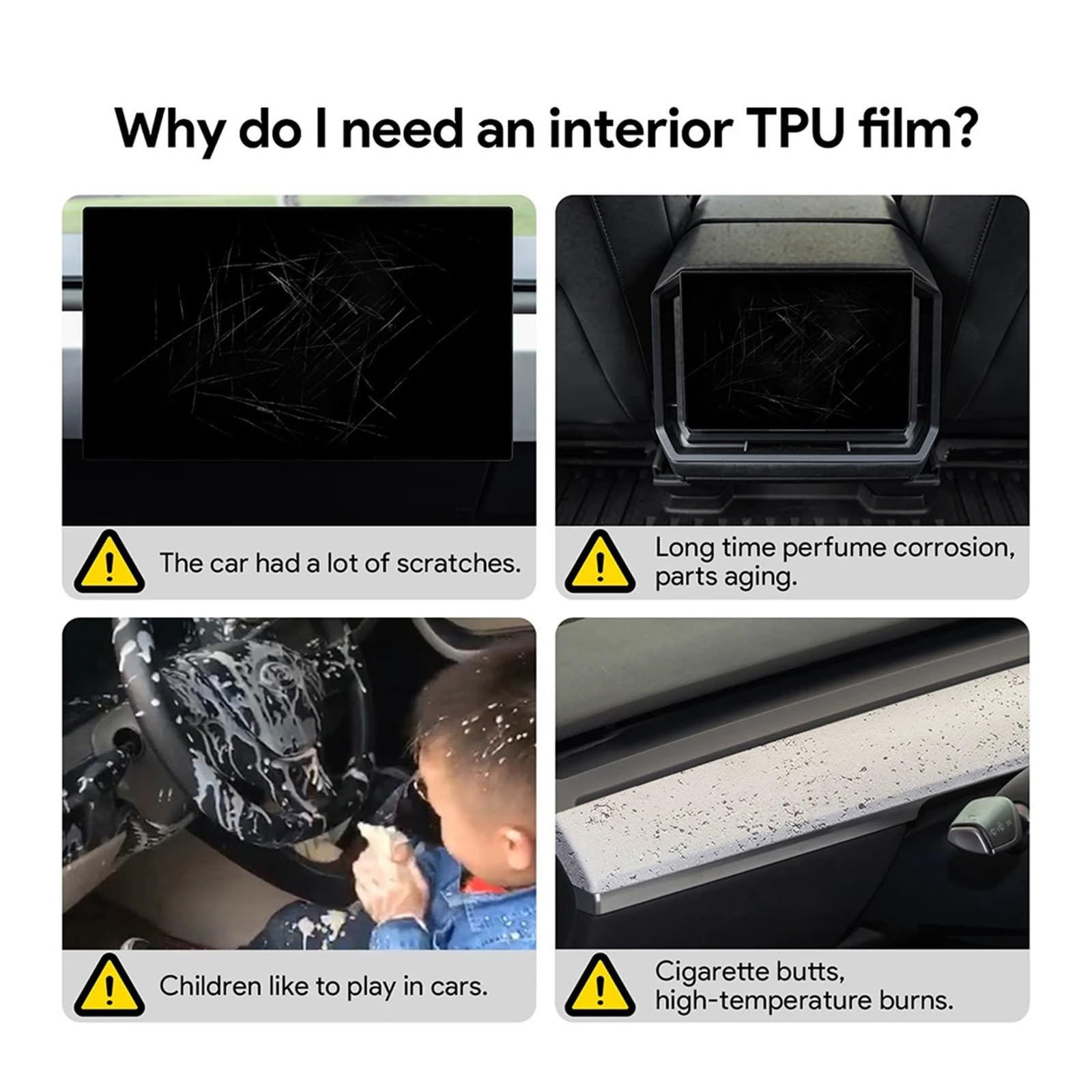 TPU Transparent Film Für Te&SLA Cybertruck 2024 2025 2026 Navigation Bildschirm Vorne Hinten Center Konsole Zentrale Steuerung Aufkleber Schutzfolie