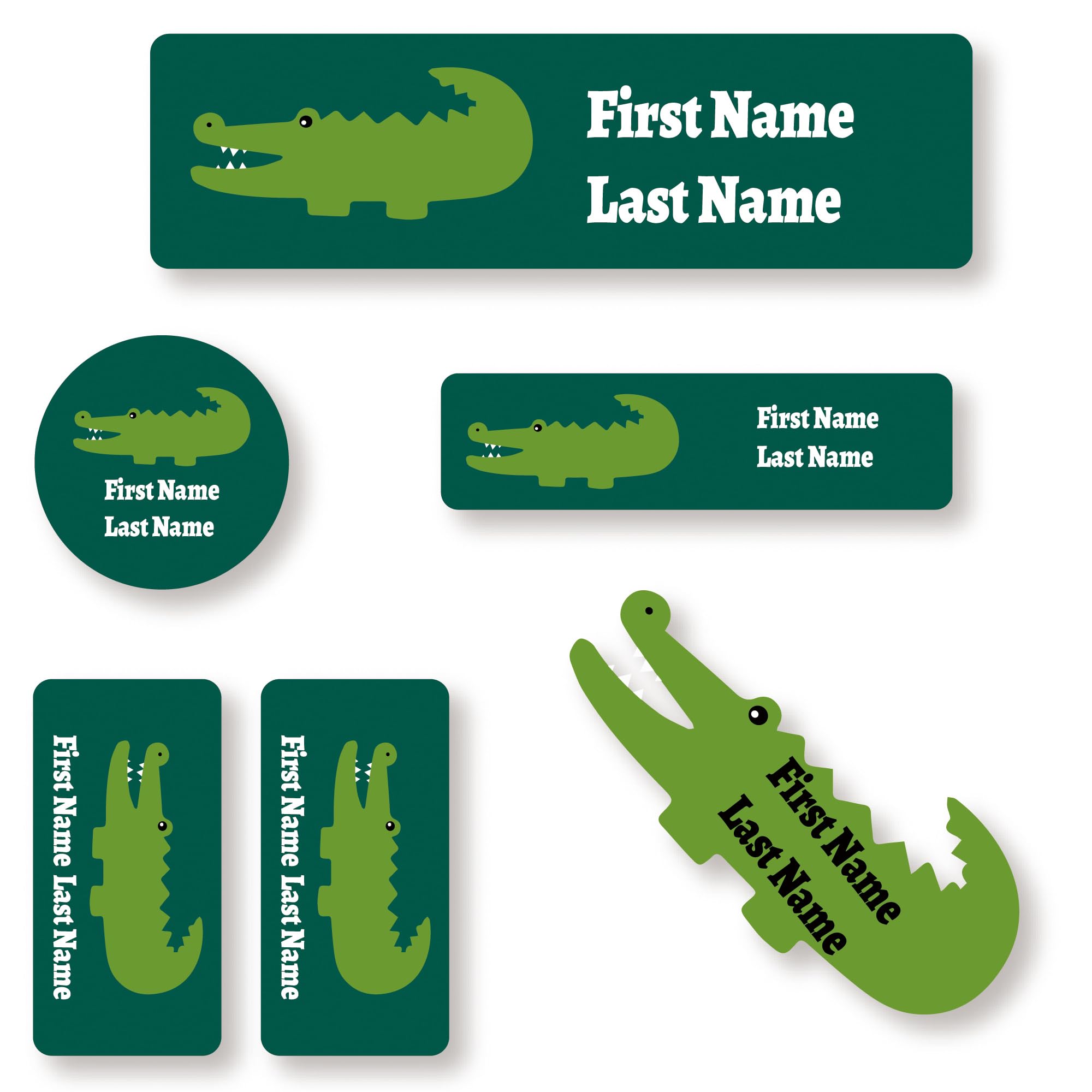 117 Stick On Washable Name Labels for Kids - Personalised Name Tags for Clothes, Custom No-Iron Clothing Stickers for Daycare, School Supplies, Waterproof Name Tags (Dark Green)