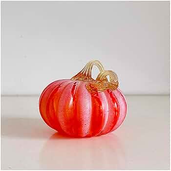 Amazon.co.jp: 色釉アートオレンジカボチャ野菜ガラス置物手作り吹き Amazon.co.jp: 色釉アートオレンジカボチャ野菜ガラス置物手作り吹き