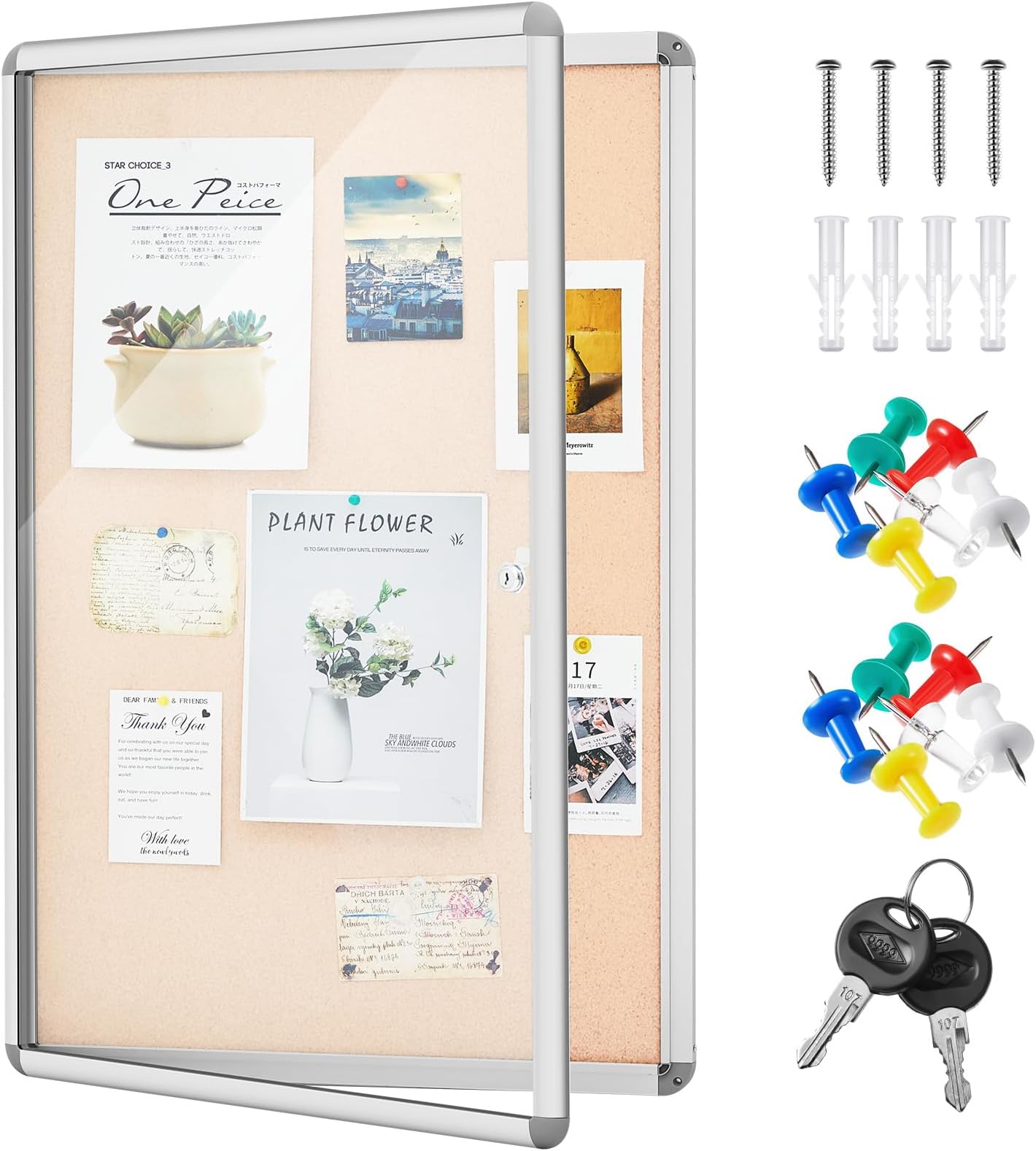 Swansea Lockable Bulletin Board Notice Pin Cork Boards Tamper Proof Message Board