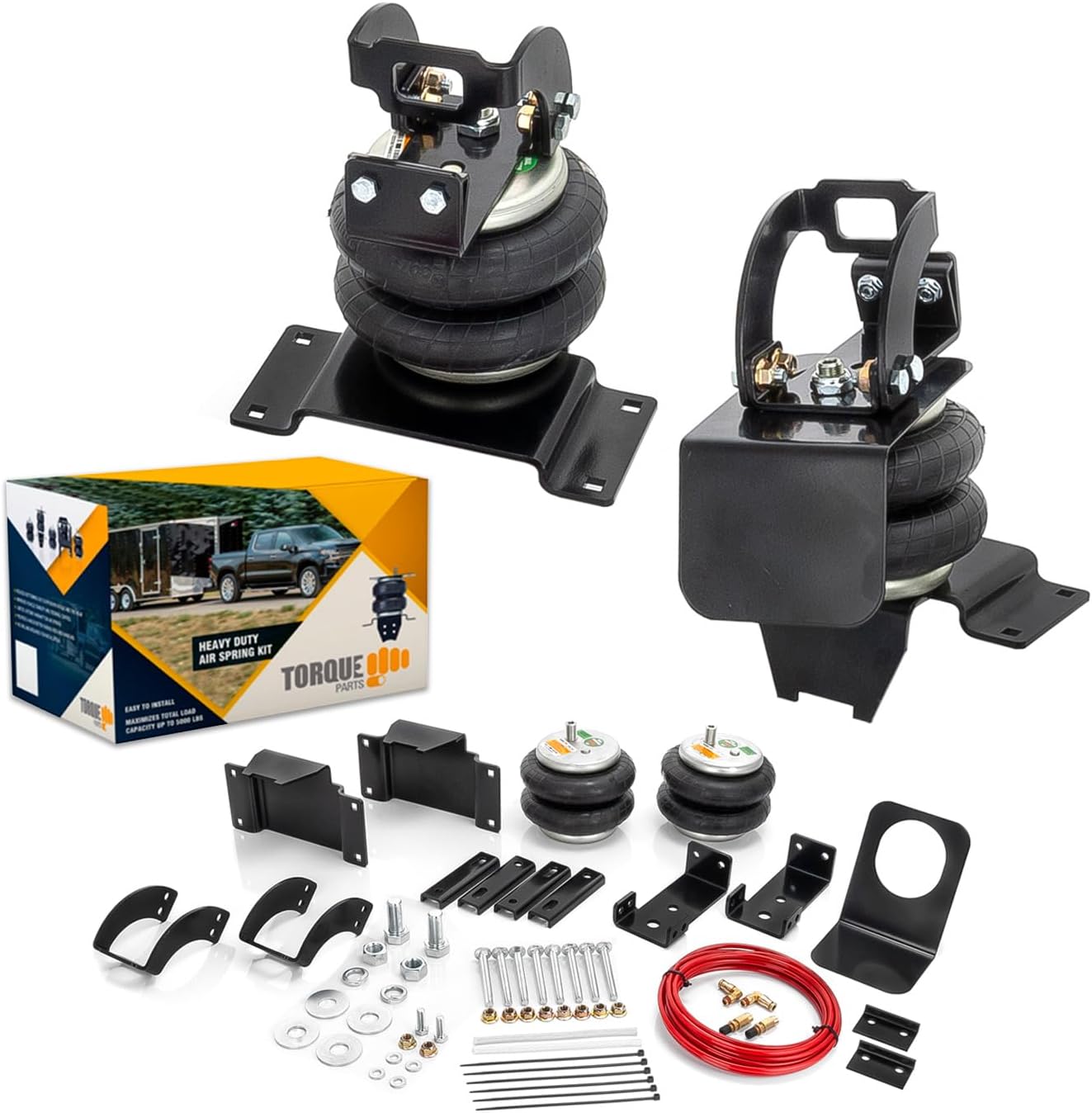 TORQUE Airbag Air Bag Suspension Kit for 2005-2023 Toyota Tacoma 2WD 4WD and Prerunner 2WD Rear Helper Bag Spring Towing 5000 lbs (Replaces Firestone Ride Rite 2407) (TR2407)