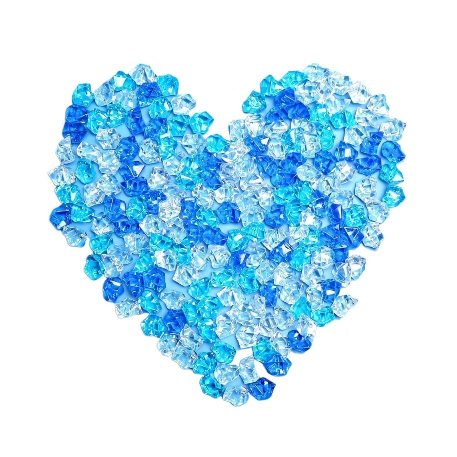 ITRHJTGP Fake Ice Rocks Large Blue Crushed Ice Cubes Sparkling Decorative Gems For Vase Fillers Table Scatters for Vases Fillers(100pcs)