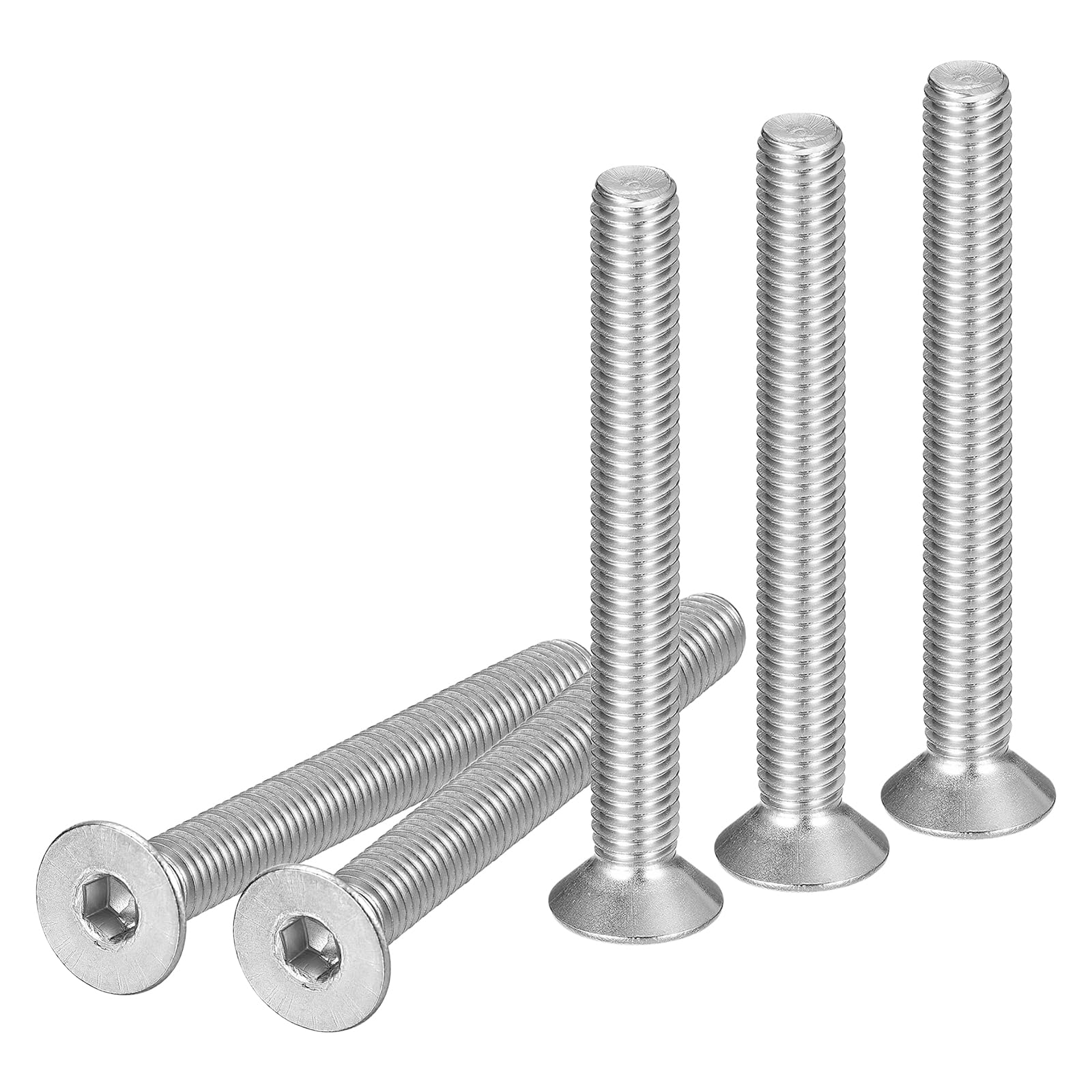 DTGN M8-1.25 x 70mm Flat Head Socket Cap Screws, 10 Pack 304 Stainless Steel Hex Socket Flat Head Screws, Full Thread