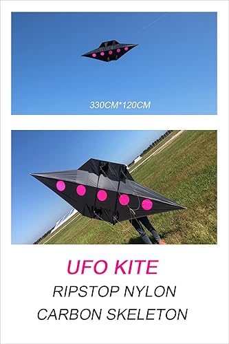 Miniatura 3 de TiffyDance 10 pies de alto OVNI Kite - Tela de nailon de fácil vuelo, marco de carbono (verde), XXL