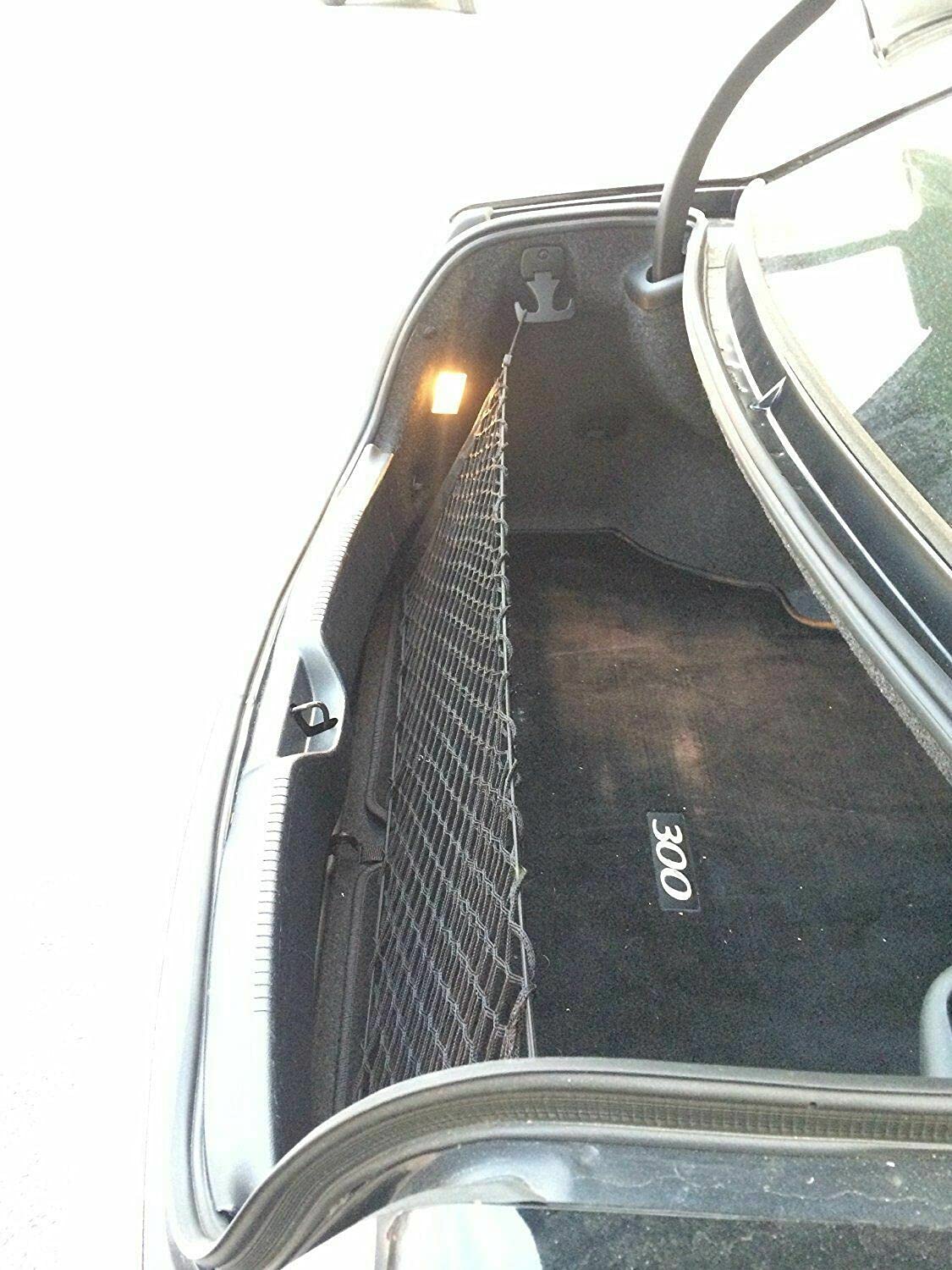 EACCESSORIES EA Trunk Organizer for Chrysler 300 2011-2019 – Mesh Car Trunk Organizer – Cargo Net for Sedans – Nylon Mesh Netting – Compatible with