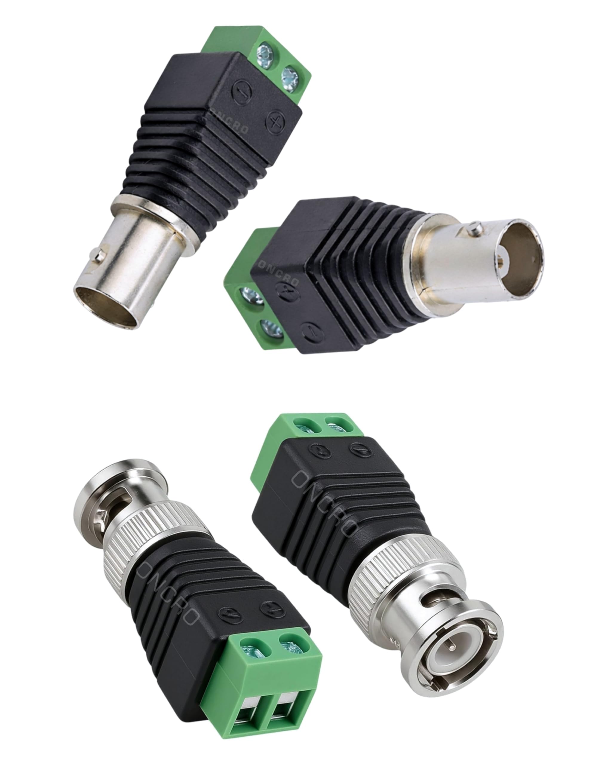Pair 2 Male Female Jack BNC Connector Adapter Jointer with Solderless Screw Terminal for Balun DVR TV CCTV Surveillance Camera 2Pin Accessories RG59 RG6 Video DC Coaxial Cable CAT5 DIY Project-image-36