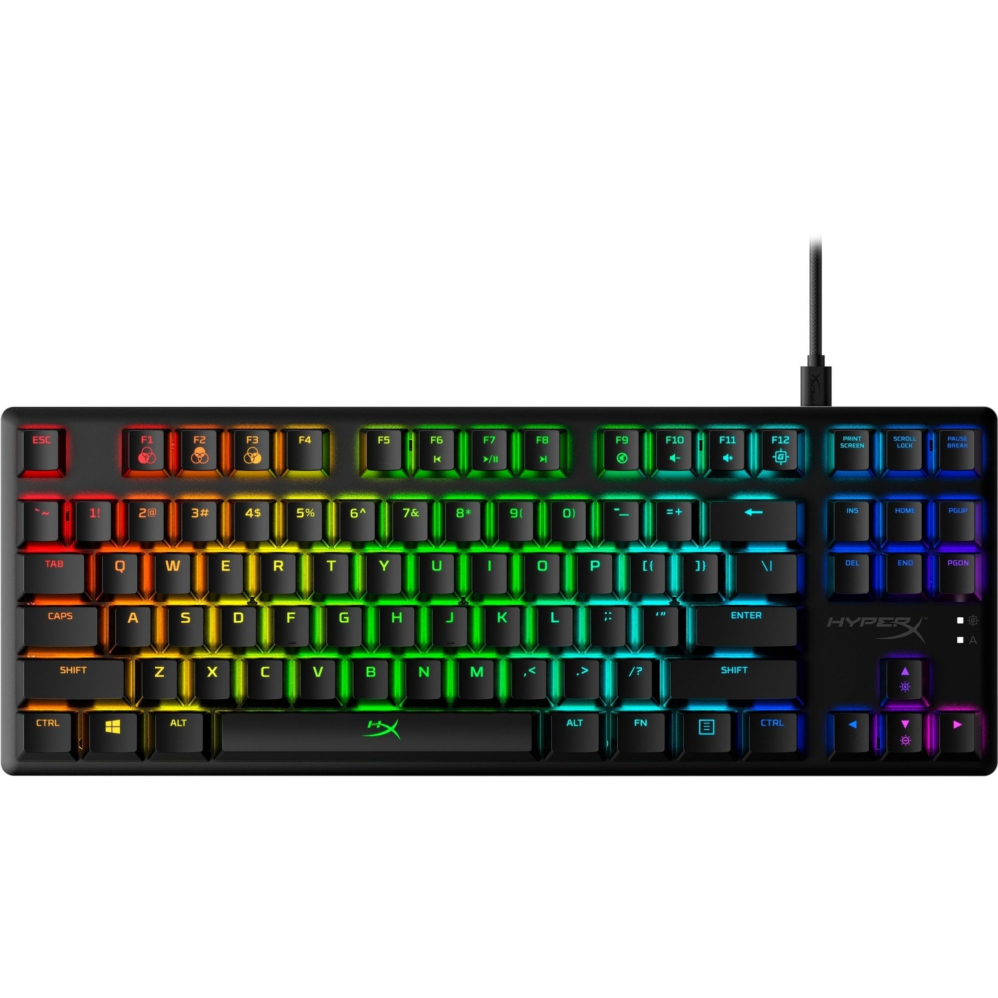 HyperX Alloy Origins Core, Tastiera Meccanica da Gaming Cablata, Illuminazione RGB, Telaio in Alluminio, 80 Milioni di Pressioni Garantite, Cavo USB-C, 3 Dispositivi Collegabili, Layout Inglese, Nera