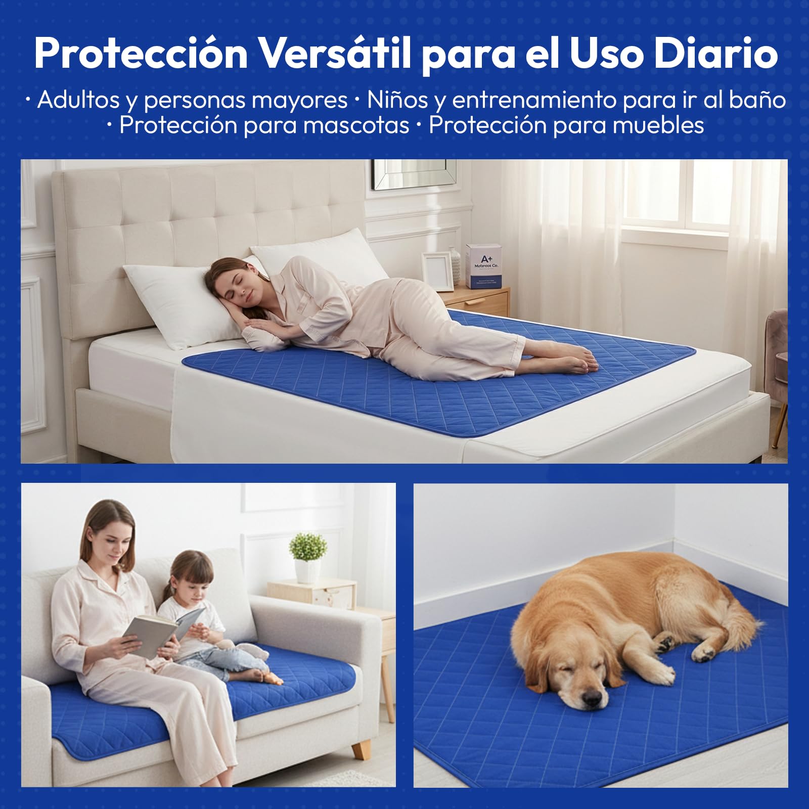 Empapadores Cama Adultos PREMIUM (135x85 cm) – Lavables con Alas – 5 Capas Absorbentes, Empapadores Grandes, Impermeables y Reutilizables, Ideal para Incontinencia de Adultos, Niños y Mayores – PACK 2
