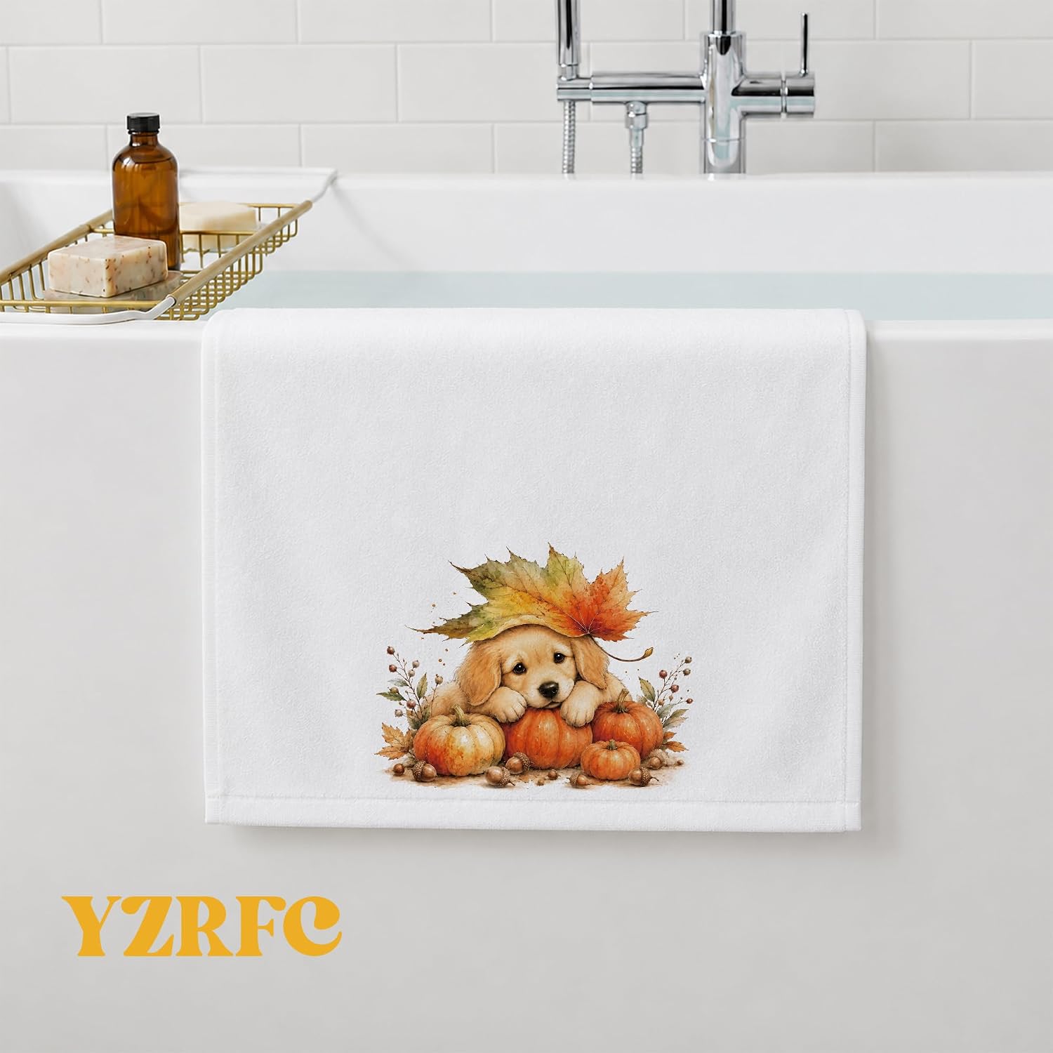 Fall Golden Retriever Gifts Kitchen Towels Decor 16x24in image 5