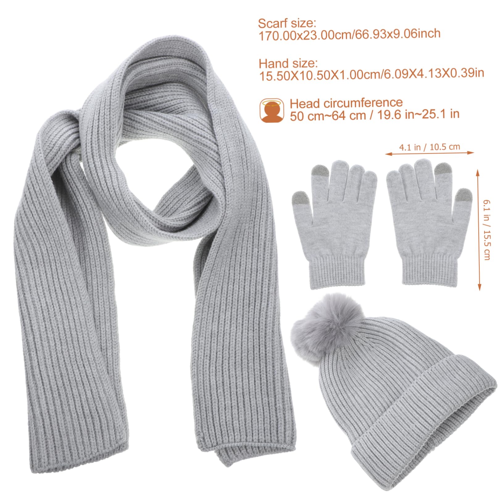 LIFKOME Set Sciarpa Cappello Guanti Caldi Per Ragazze Berretto Sciarpa Da Donna Guanti Caldi Per Esterno Guanti Invernali Guanti Da Equitazione Cappelli Per Le Donne Filato