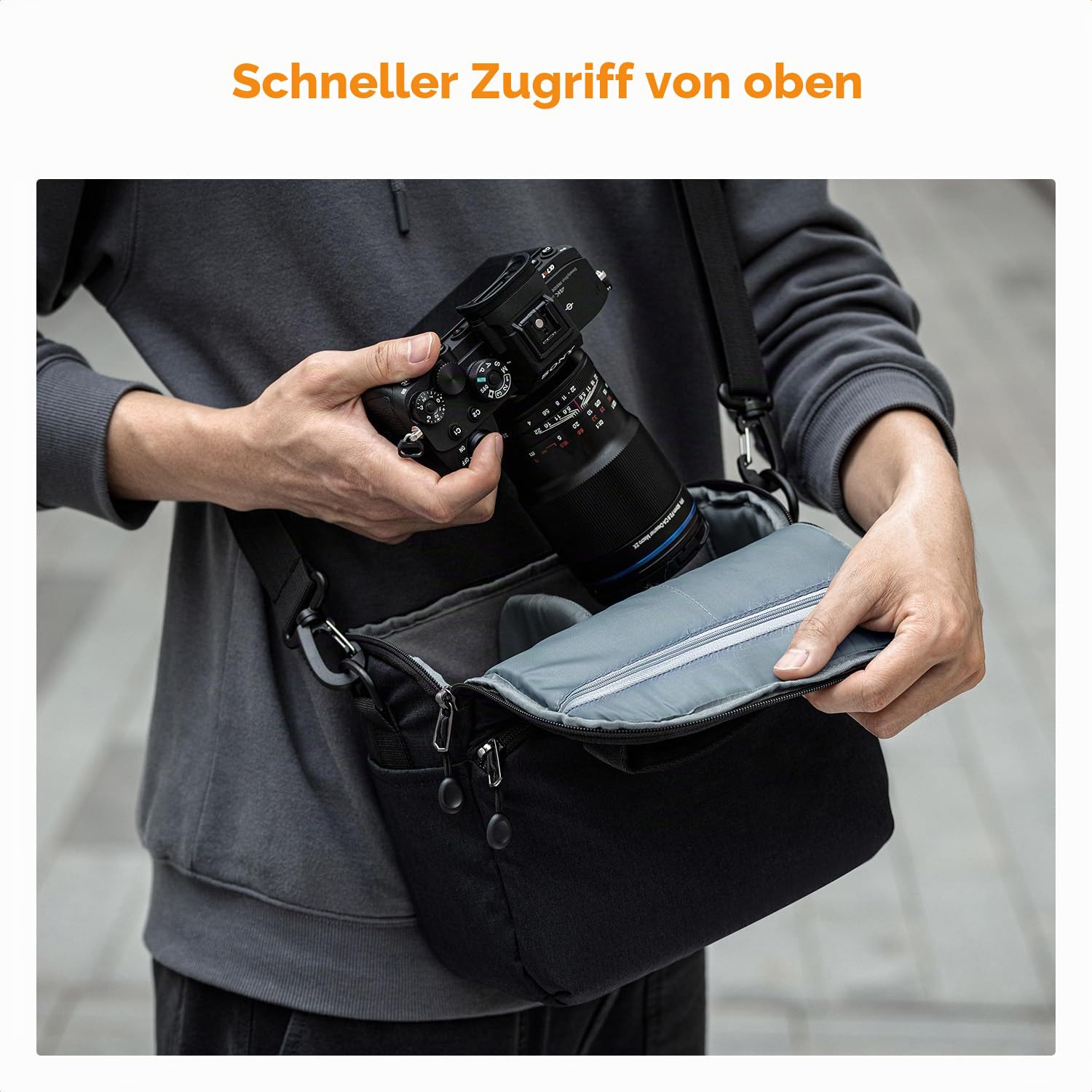 K&F CONCEPT Kamera-Rucksack Kameratasche, SLR-Taschen Umhängetasche, Camera Bag Liner-Tasche, Fototasche für Fotografen Geeignet für den täglichen Gebrauch