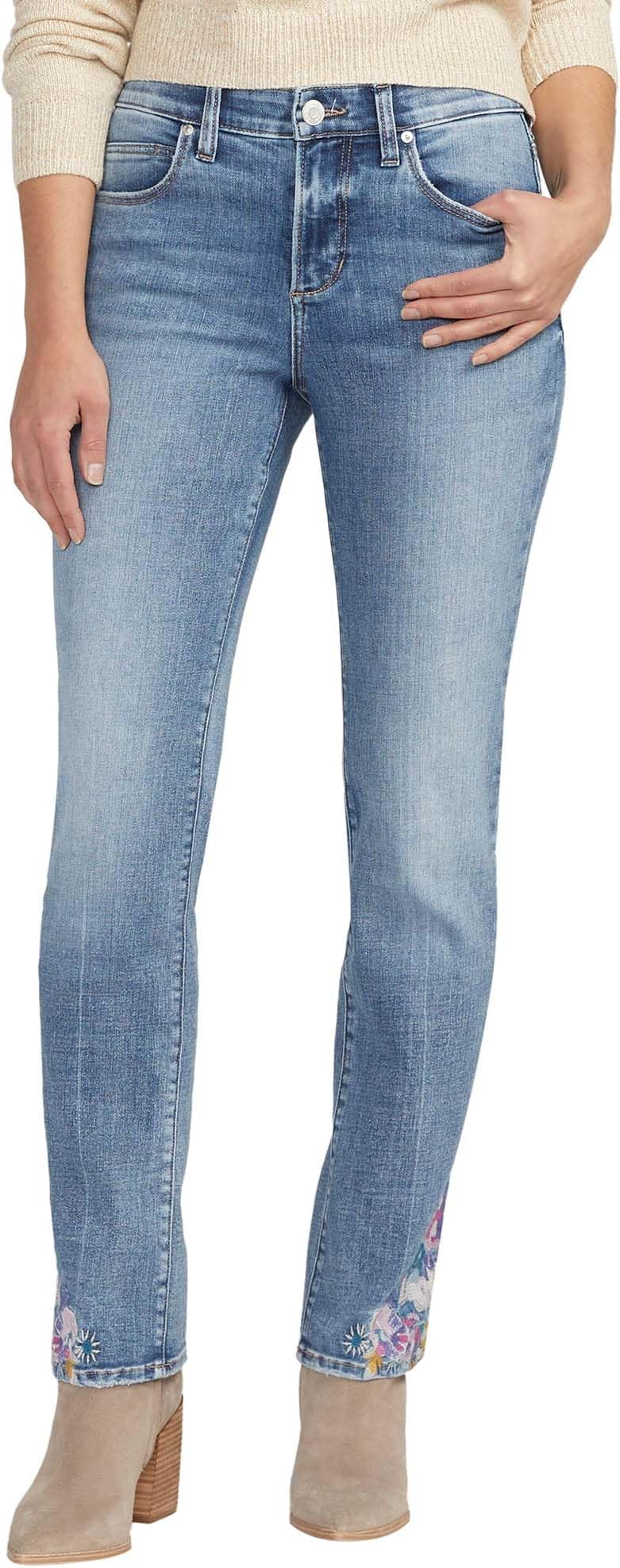 Womens Ruby Mid Rise Straight Leg Jeans