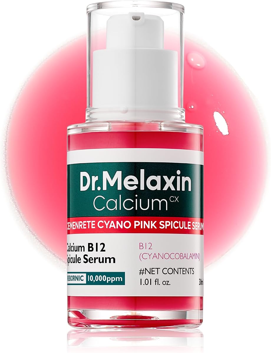 Dr.Melaxin Cyano Pink Spicule Serum with Vitamin B12, Liquid Microneedle Facial Treatment for Enlarged Pores, Niacinamide for Texture Refining & Renewal, 1.01 fl.oz