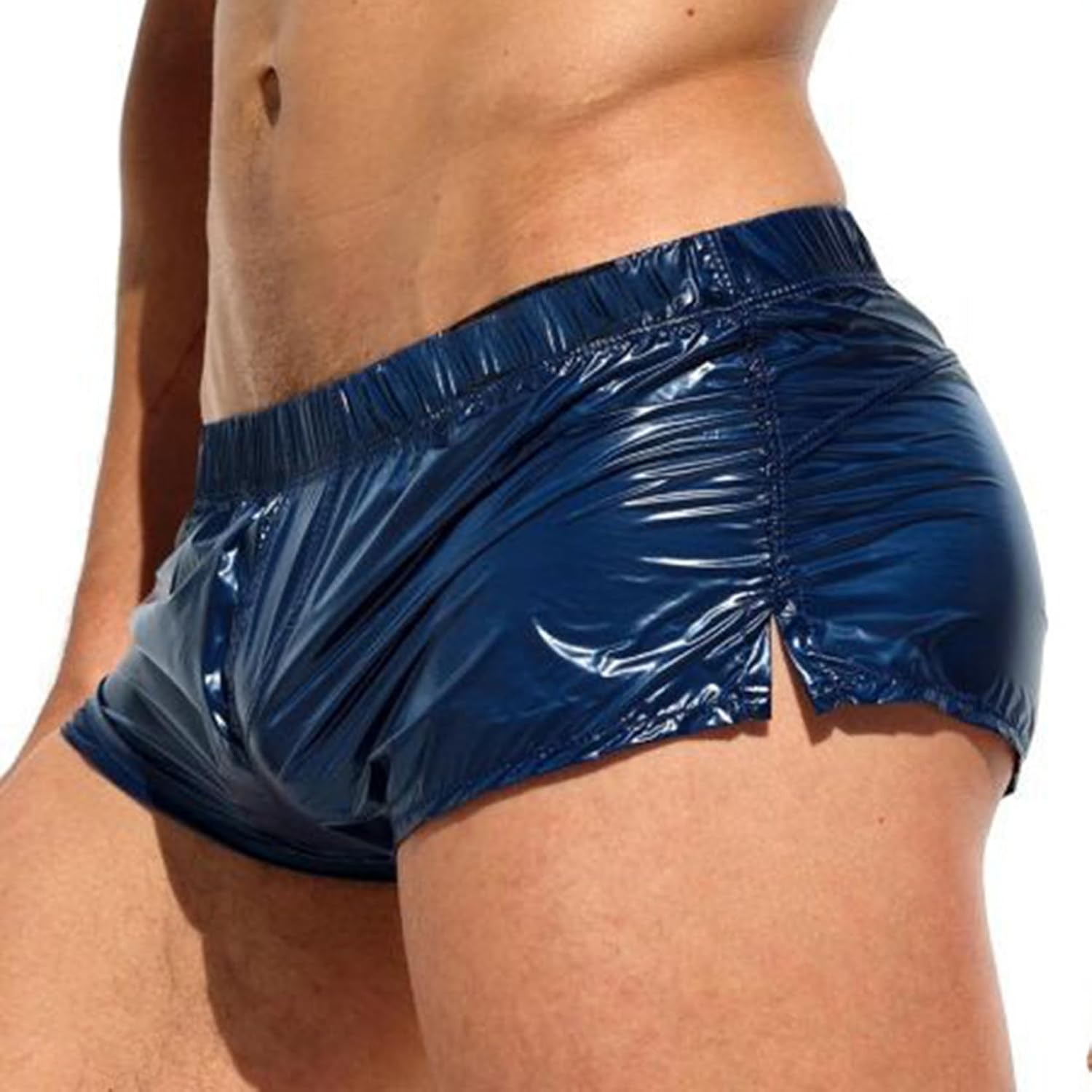Mufeng Men's Sexy Underwear Briefs Boxers Shiny Shorts Slim Fit Tight Fitting Underpants