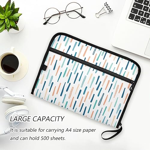 Miniatura 6 de Seaside Coastal Maritime Stripes File Folder Expandable 13 Pockets A4 Letter Size Expanding File Pocket with Zipper Closure File Folders with