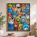 Cross & Glory - Moustache World: A Cat Kaleidoscope - 1000 Piece Adult Cat Puzzles | Vibrant | Difficult and Detailed