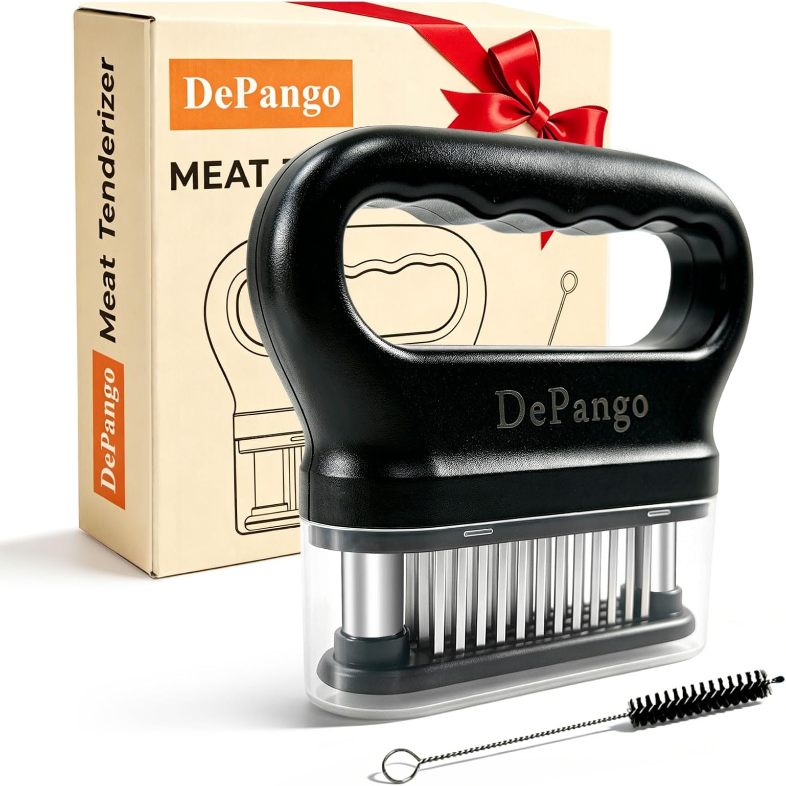 Meat Tenderizer, Meat Tenderizer Tool for Steak Chicken, Kitchen Gadgets Gifts for Mom Dad Husband, Tenderizer with 48 Stainless Steel Needle Blades and Cleaning Brush