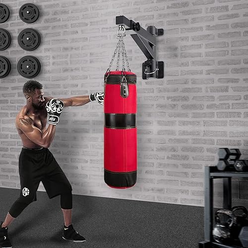 Miniatura 2 de Kipika Colgador de pared para bolsa pesada, soporte giratorio para bolsa de boxeo resistente para gimnasio en casa, longitud ajustable para bolsa de