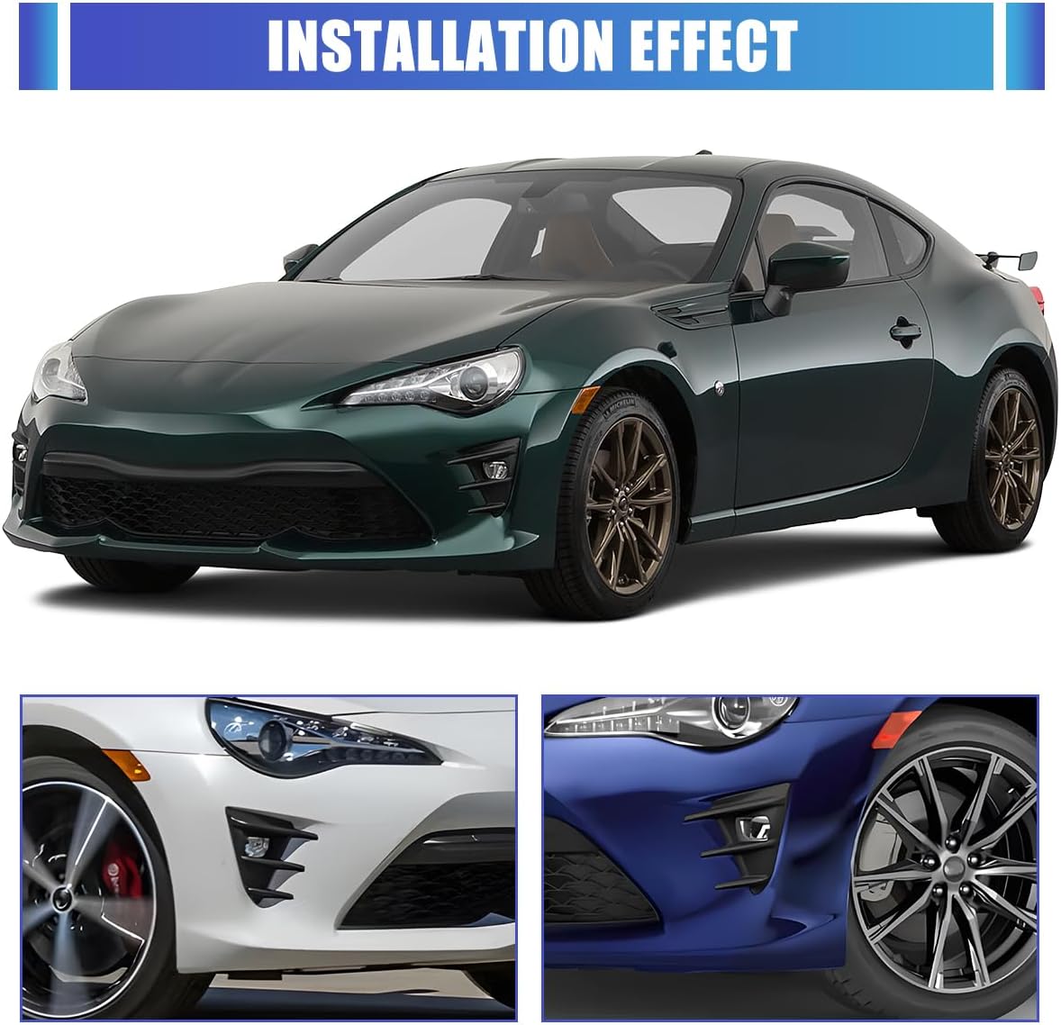 CPW Fog Lights Cover Fog Lamp Bezel Trim for Toyota 86 2017-2020, Black Factory OEM Style Fog Lamps Covers Bezel Set Replacement, Passenger and Driver Sides