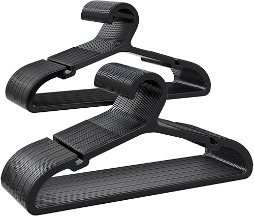 Perchas de Plástico para Niños, Paquete de 60, Perchas Ultra Delgadas para Armario, Antideslizantes, que Ahorran Espacio, Resistentes, 14" An x 7