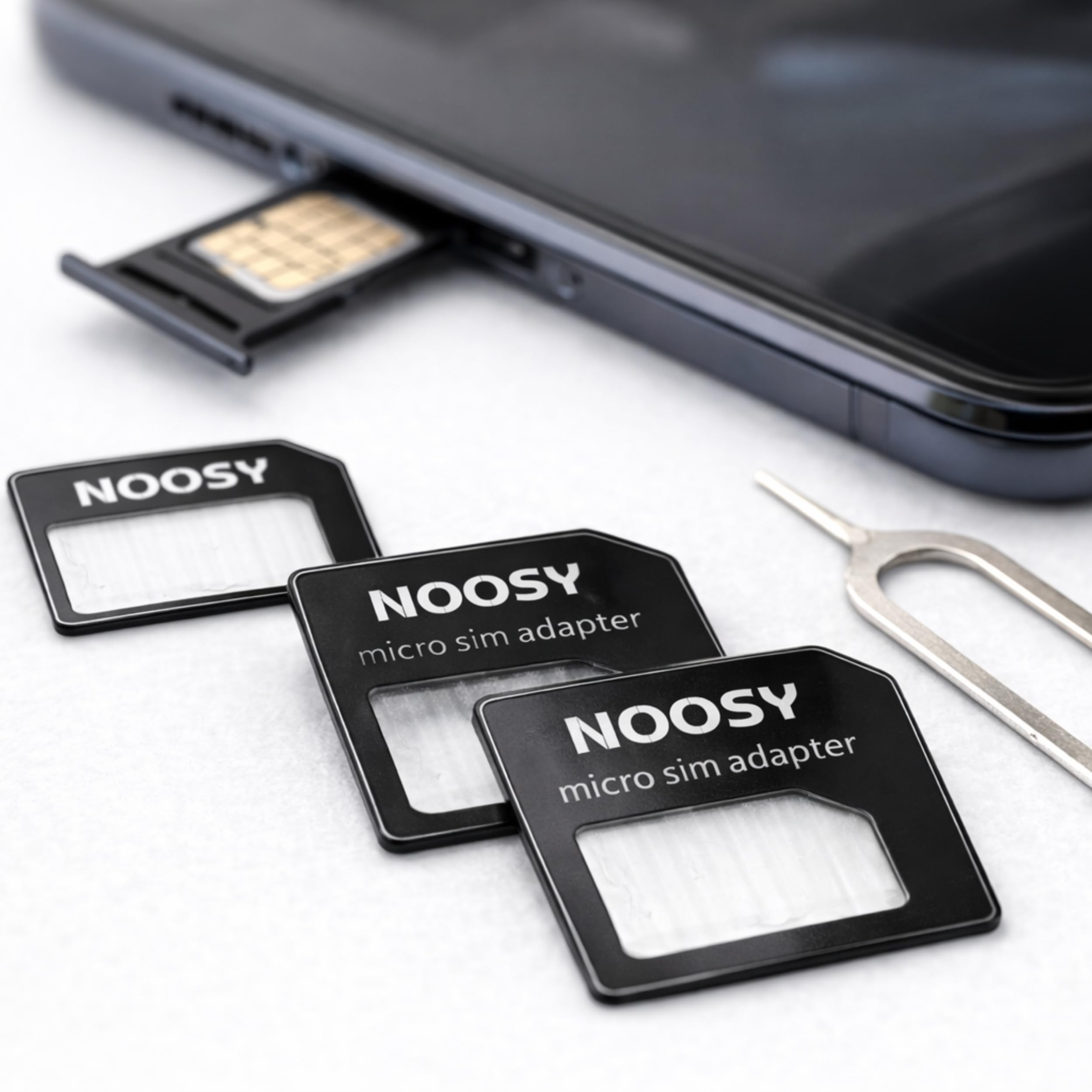 PARENCE. Set di 3 set di adattatori per SIM – 4 pezzi per kit – Nano SIM, Micro SIM e adattatore estrattore – Compatibile con tutti i telefoni