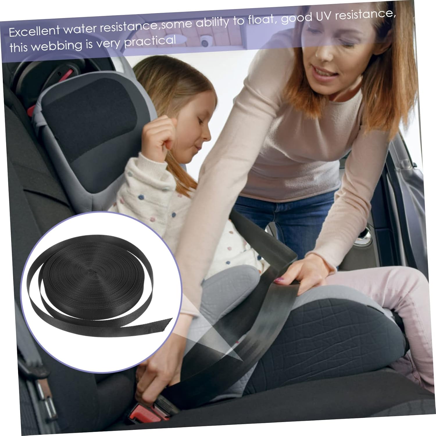 DIY Multi-Color Nylon Webbing Strap Durable Flat Material for Handbags Backpacks and Crafts Black Tear-Resistant Uv-Protected High-Strength