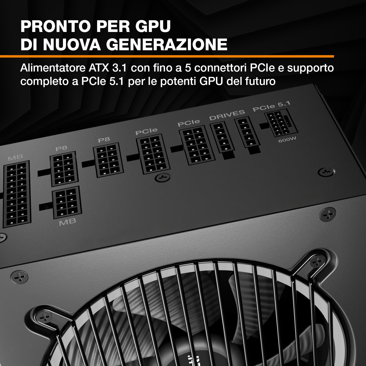 be quiet! Pure Power 13 M 850W alimentatore, efficienza 80 PLUS® Gold, alimentatore ATX 3.1 con supporto per GPU PCIe 5.1, ventola be quiet! semi-passiva da 120 mm, tecnologia LLC, singola linea